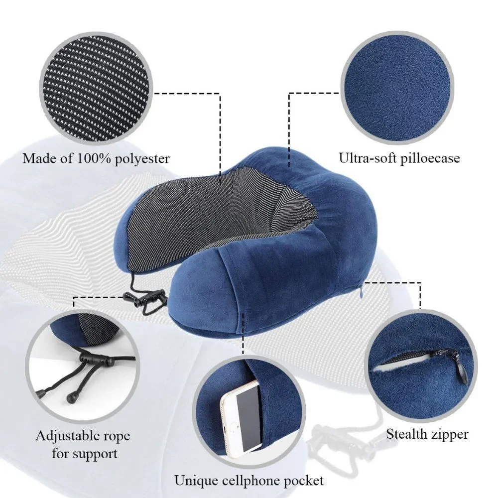 Memory Foam Neck Pillow Shungite Chips Bag